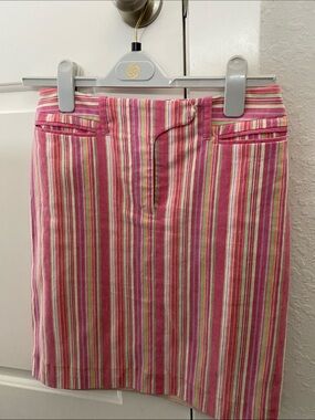 Etcetera Pink Striped Mini Skirt